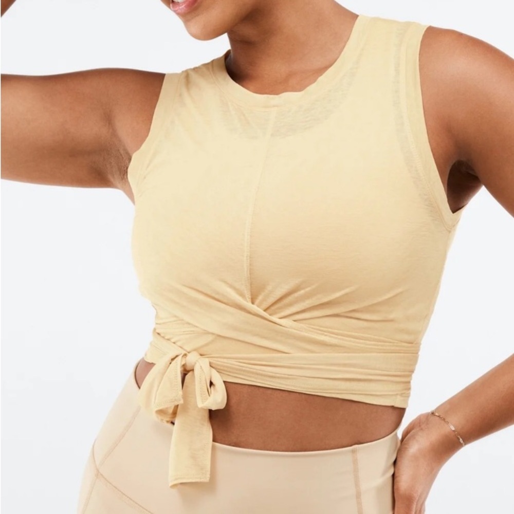 FABLETICS | NEW Womens Shorewood Ryan Tie-Up Crop Athletic Tank Top size Large